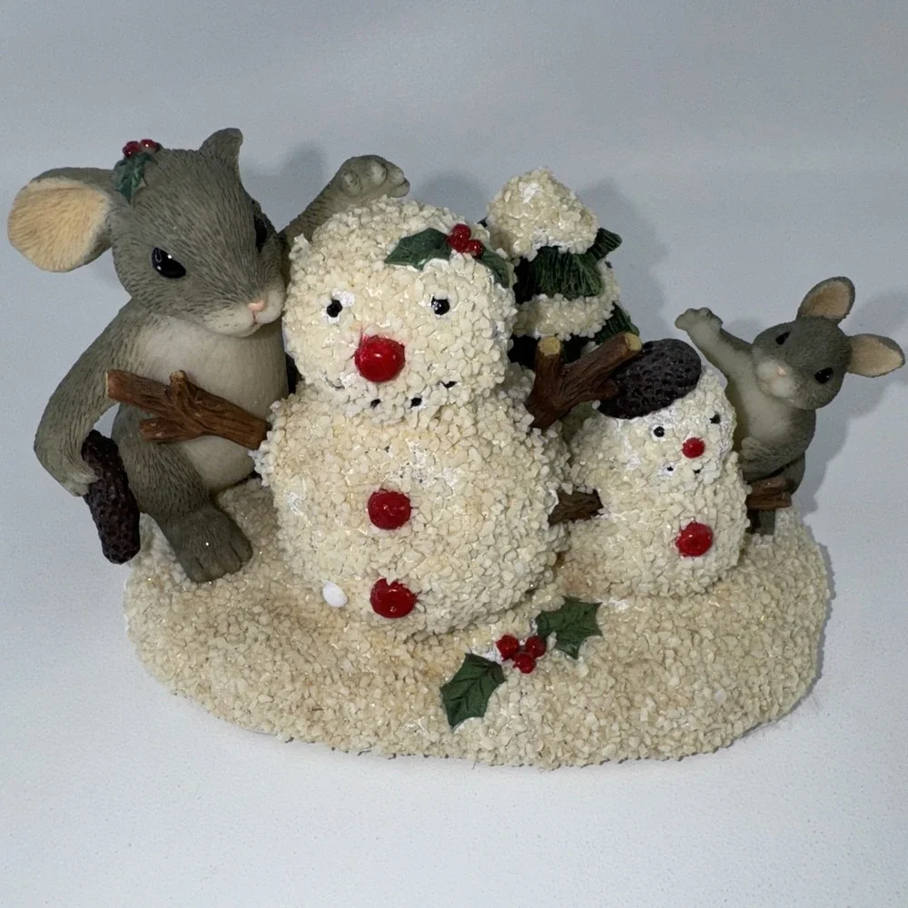 Charming Tails Just The Right Size Rabbit Figurine Snowmen 87/209 Fitz Floyd
